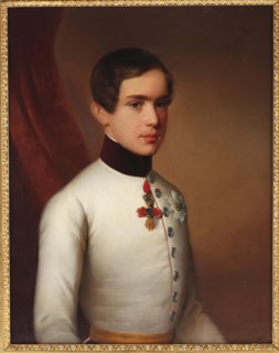 Franz Joseph I of Austria (1830-1916) as Archduke, with the Russian Order of Saint Andrew..., c1846. Creator: Anonymous ().