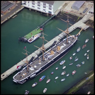 HMS Warrior, Portsmouth  Historic Dockyard, Portsmouth,  1995. Creator: Aerofilms.