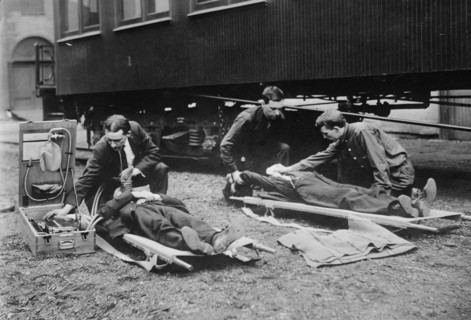 Reviving mine victims, between c1910 and c1915. Creator: Bain News Service.