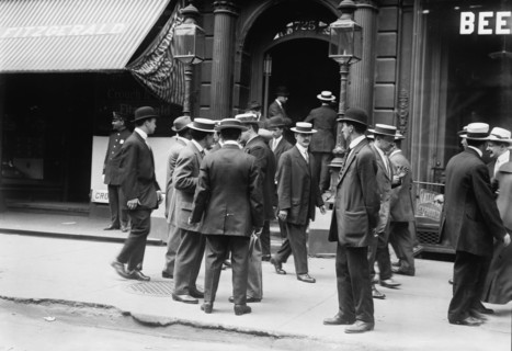 Strike at Bryant Hall, between c1910 and c1915. Creator: Bain News Service.