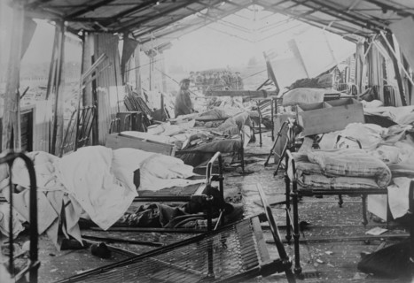 Bombed hospital, between c1915 and c1920. Creator: Bain News Service.
