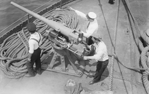 Gun on SS Milazzo, 1916. Creator: Bain News Service.