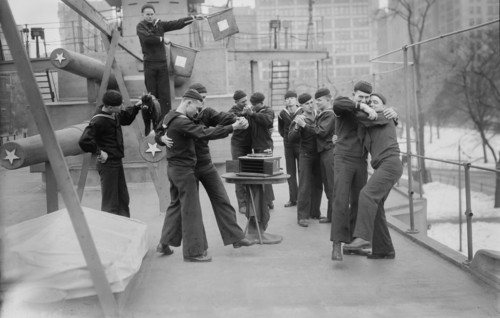 On U.S.S. Recruit, 1917. Creator: Bain News Service.