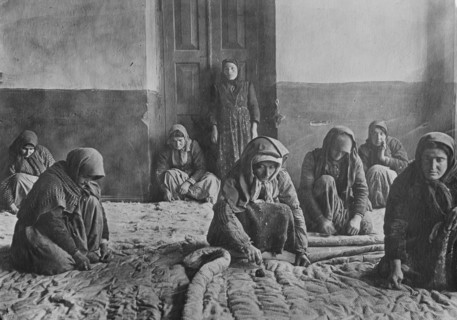 Armenians make quilts, Alexandropol, 1918. Creator: Bain News Service.