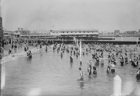 Bathing at Brighton Beach, between c1910 and c1915. Creator: Bain News Service.