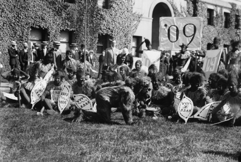 Columbia '09 students as Zulu savavages [i.e. savages], between c1910 and c1915. Creator: Bain News Service.