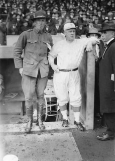 Hank Gowdy in military uniform with manager John McGraw, New York NL (baseball), 1917. Creator: Bain News Service.