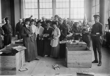 Packing for Christmas Ship, 1914. Creator: Bain News Service.