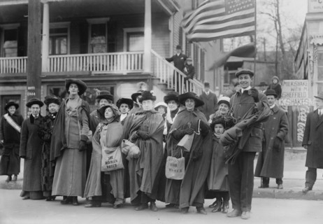 Suffrage hike to Albany, 1/1/14, 1914. Creator: Bain News Service.
