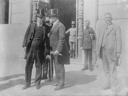 Roosevelt & Minister Morgan, Rio Janeiro, 1913. Creator: Bain News Service.