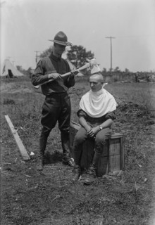 Signal Corps barber, between c1915 and c1920. Creator: Bain News Service.