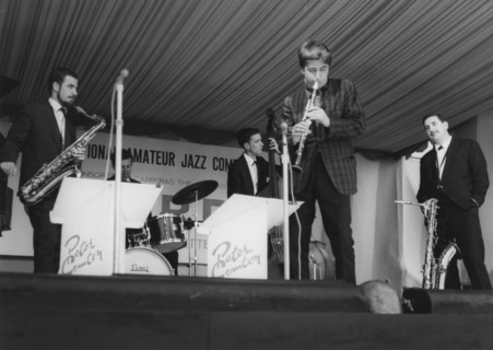 Tony Coe, Joe Temperley, Pete Blannin, Danny Moss,Eddie Taylor, Richmond Jazz Festival, 1963. Creator: Brian Foskett.
