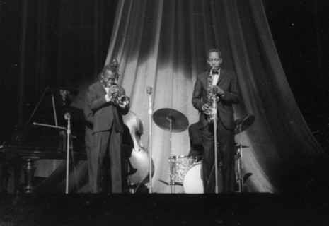 Miles Davis and Sonny Stitt (unknown gig), c1960's. Creator: Brian Foskett.