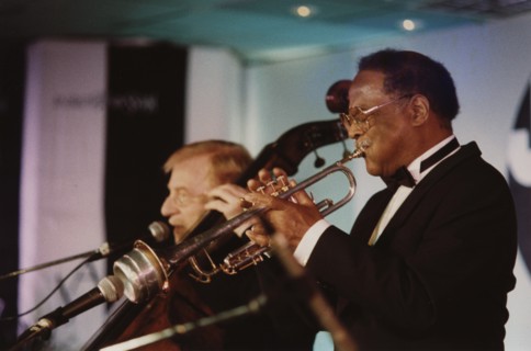 Clark Terry and Red Mitchell, Jazz Inn Party, Nordwijk, Netherlands, 1989. Creator: Brian Foskett.