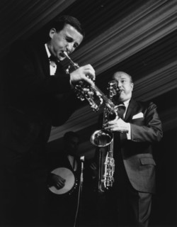 Pat Halcox, Bud Freeman, Daily Mail International Jazz Festival, Manchester, 1963. Creator: Brian Foskett.