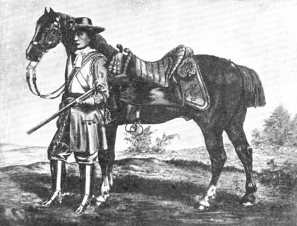 A trooper in the Royal Regiment of Horse, circa 1684, (1909). Creator: Unknown.