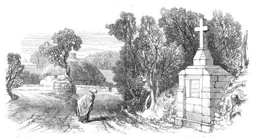 Sketches from Ireland: cross at Kilskeer, to commemorate the murder of Connell, 1870. Creator: Unknown.