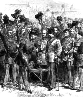 The Belgian Gardes Civiques at Wimbledon Camp: "The Vin d’Honneur", 1871. Creator: Unknown.
