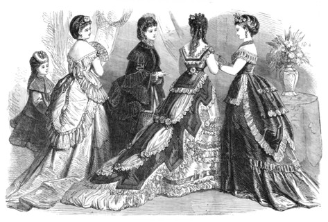 Paris fashions for February, 1870. Creator: Unknown.