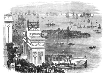 The Duke of Edinburgh in China: landing of the Prince at Hong-Kong, 1870. Creator: Unknown.