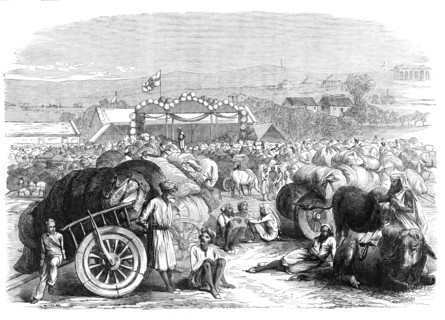 Khangaon Cotton Market, West Berar, India, 1870. Creator: Unknown.