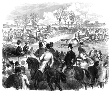 The Prince and Princess of Wales at the National Hunt Steeplechase, 1870. Creator: Unknown.