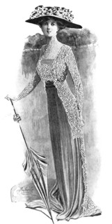 The Grace of Fragility: a dress of heliotrope chiffon..., 1909. Creator: Unknown.