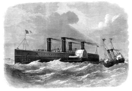The Channel Railway Ferry: proposed steam-boat to convey the trains, 1870. Creator: Unknown.