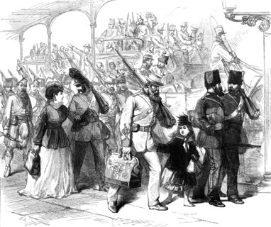 The Easter Volunteer Review: early arrivals at Brighton, 1870. Creator: Unknown.