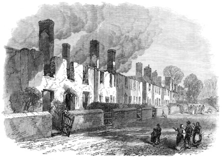 Ruins of Broadclist, a village near Exeter, after the fire, 1870. Creator: Unknown.