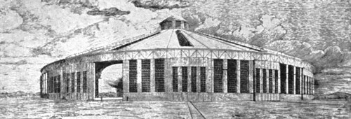 As It May Be In Germany: A Round "Hall" For A "Zeppelin", 1909. Creator: Fuchs.