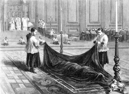 Reception of a Benedictine monk in St. Paul's Church at Rome, 1870. Creator: Unknown.