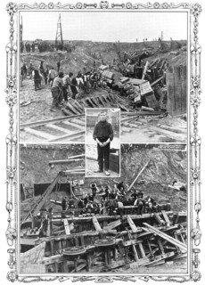 A disaster of which heroes were born: the Dock Disaster at Newport..., 1909. Creators: Illustrations Bureau, Bolak.