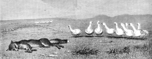 A Game of Fox and Geese, by B. Riviere, 1870. Creator: Unknown.