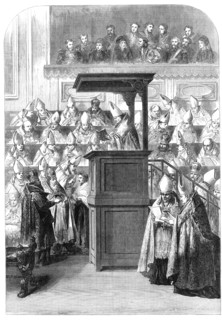 The Papal Great Council at Rome: Reading Out The Decrees, 1870. Creator: Unknown.