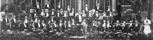 An Eastbourne attraction at the White City: the Duke of Devonshire's orchestra, 1909. Creator: Unknown.