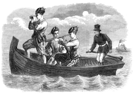 Christmas Pantomimes and Burlesques: scene from "Lord Bateman," at the Globe Theatre, 1870. Creator: Unknown.