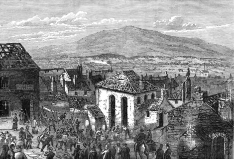 Effects of the gunpowder explosion at Bryn-Mawr, 1870. Creator: Unknown.