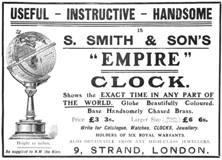 Useful - Instructive - Handsome is S. Smith & Son's "Empire" Clock, 1909. Creator: Unknown.