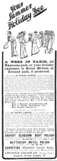 Your Summer Holiday Free - a week in Paris, all expenses paid, 1909. Creator: Unknown.