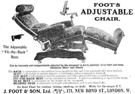 Foot's Adjustable Chair, 1909. Creator: Unknown.