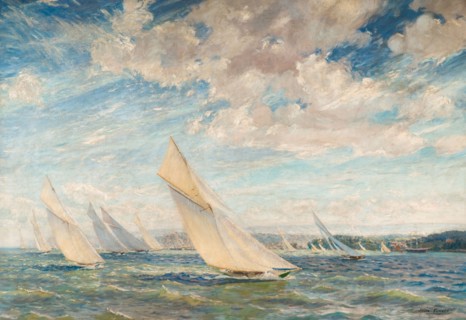 Yacht Racing in the Solent, 1912-13. Creator: Alice Maud Fanner.