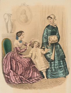 Fashion plate - Journal des Demoiselles, 1849. Creator: Barreau.