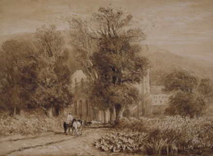 Valle Crucis Abbey, Llangollen [undated], c1830s. Creator: David Cox the Elder.