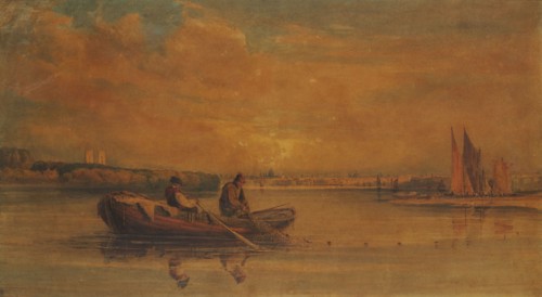 London from the Thames above Westminster, 1810. Creator: David Cox the Elder.