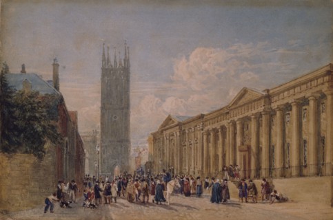 St Mary's Church and County Hall, Warwick, 1826-27. Creator: David Cox the Elder.