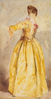 Drapery Study For Figure of Woman in Yellow Dress, c1820s. Creator: David Cox the Elder.