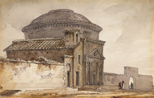 A Circular Building with a Dome, Rome, c1840s. Creator: David Cox the Elder.