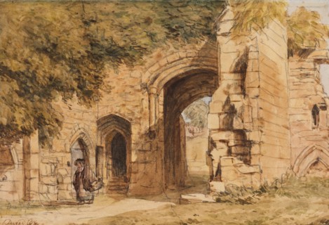 Ruined Archway, Kenilworth Priory, 1820-40. Creator: David Cox the Elder.