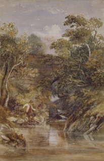 Fishing, A Risky Position, 1843. Creator: David Cox the Younger.